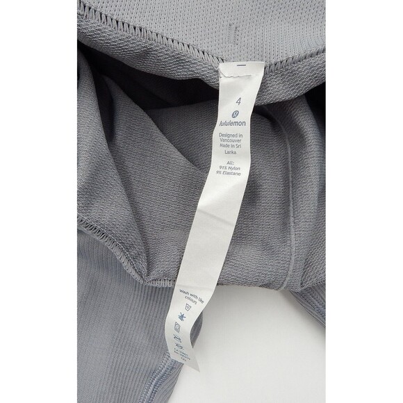 Lululemon In The Flow Crop Leggings Women's Gray Ruched Leg Capri Sz 4 - Picture 3 of 9